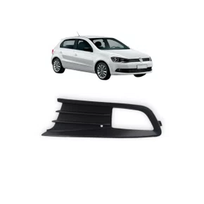 Grade Milha Parachoque Dianteiro Gol Voyage G6 2013 a 2016 Com Furo Preto Esquerdo