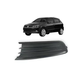 Grade Milha Parachoque Dianteiro Gol Voyage G6 2013 a 2016 Sem Furo Preto Esquerdo