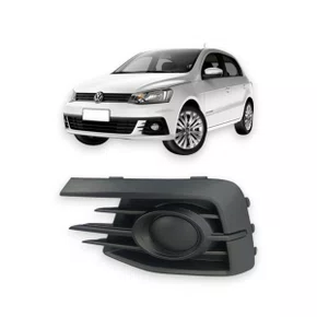 Grade Milha Parachoque Dianteiro Gol Voyage G7 2016 a 2018 Sem Furo Preto Lado Esquerdo Motorista  