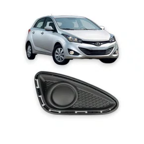 Grade Milha Parachoque Dianteiro HB20 2012 a 2015 Sem Milha sem Furo Lado Direito Preto