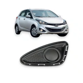 Grade Milha Parachoque Dianteiro HB20 2012 a 2015 Sem Milha sem Furo Lado Esquerdo Preto