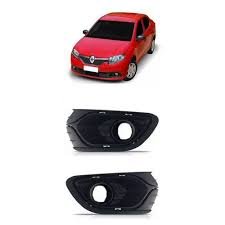 Grade Milha Parachoque Dianteiro Logan 2015 a 2019 Com Furo Preto Direito