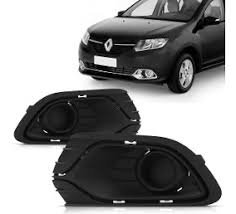 Grade Milha Parachoque Dianteiro Logan 2015 a 2019 Sem Furo Preto Direito