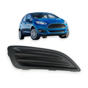 Grade Milha Parachoque Dianteiro New Fiesta 2013 a 2017 Sem Furo Preto Direito