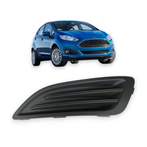 Grade Milha Parachoque Dianteiro New Fiesta 2013 a 2017 Sem Furo Preto Esquerdo