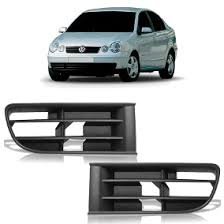 Grade Milha Parachoque Dianteiro Polo 2003 a 2006 Sem Furo Preto Direito