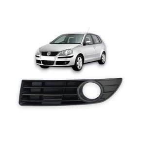 Grade Milha Parachoque Dianteiro Polo 2007 a 2011 Com Furo Preto Esquerdo