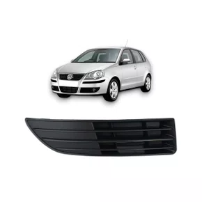 Grade Milha Parachoque Dianteiro Polo 2007 a 2011 Sem Furo Preto Direito