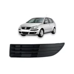 Grade Milha Parachoque Dianteiro Polo 2007 a 2011 Sem Furo Preto Esquerdo