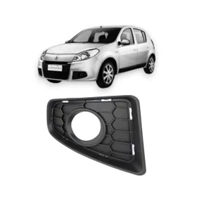 Grade Milha Parachoque Dianteiro Sandero 2011 a 2014 Com Furo Lado Direito Passageiro
