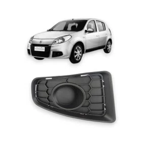 Grade Milha Parachoque Dianteiro Sandero 2011 a 2014 Sem Furo Lado Direito Passageiro 