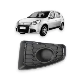 Grade Milha Parachoque Dianteiro Sandero 2011 a 2014 Sem Furo Lado Esquerdo Motorista  