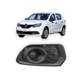 Grade Milha Parachoque Dianteiro Sandero 2015 a 2019 Sem Furo Lado Direito Passageiro Preto