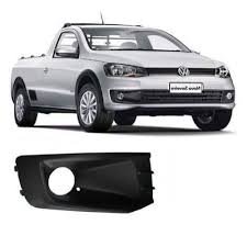 Grade Milha Parachoque Dianteiro Saveiro G6 2013 a 2016 Preto Com Furo  Lado Direito