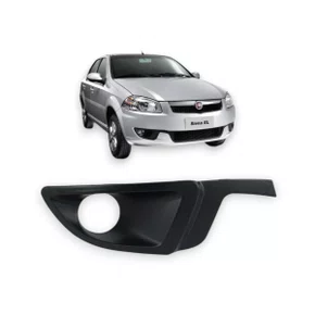 Grade Milha Parachoque Dianteiro Strada Siena Weekend 2013 a 2015 Com Furo Preto Direito