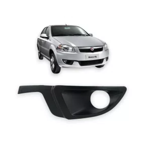 Grade Milha Parachoque Dianteiro Strada Siena Weekend 2013 a 2015 Com Furo Preto Esquerdo