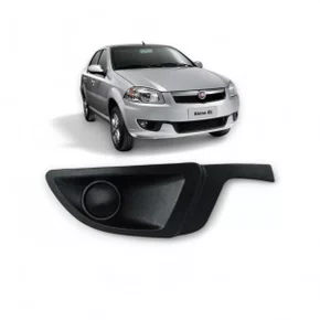 Grade Milha Parachoque Dianteiro Strada Siena Weekend 2013 a 2015 Sem Furo Preto Direito