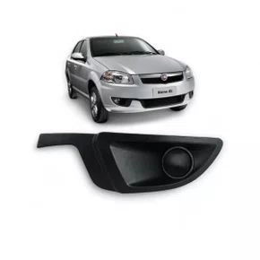 Grade Milha Parachoque Dianteiro Strada Siena Weekend 2013 a 2015 Sem Furo Preto Esquerdo