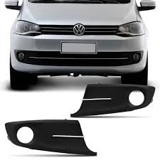 Grade Moldura Farol Milha Fox Spacefox 2010 a 2014 Preto Com Friso Cromado Com Furo Milha Lado Esquerdo Motorista