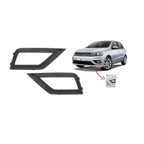 Grade Moldura Farol Milha Gol Voyage G8 Saveiro G7 Robust Com Furo Milha Lado Esquerdo Motorista 
