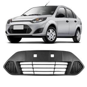 Grade Parachoque Dianteiro Central Fiesta Hatch Sedan 2011 a 2014 Preta