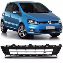 Grade Parachoque Dianteiro Central Fox Spacefox 2015 a 2019 Preta Com Friso Cromado