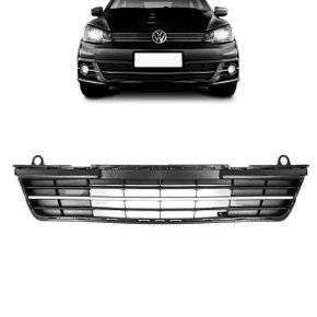 Grade Parachoque Dianteiro Central Gol Voyage G7 Preta Friso Cromado 