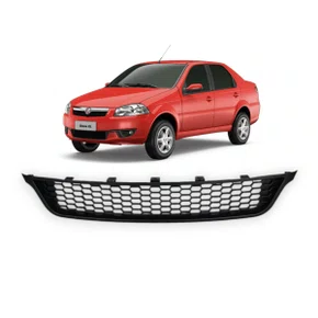 Grade Parachoque Dianteiro Central Siena Weekend Strada 2013 a 2016 Preto
