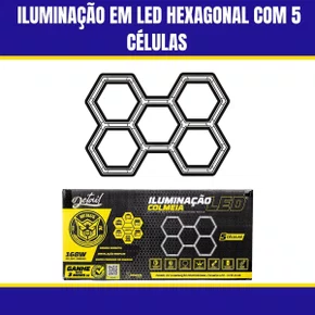 Iluminação Em Led Hexagonal Com 5 Células 