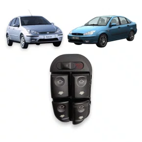 Interruptor Botão Vidro Elétrico Focus Hatch Sedan 2000 a 2008 Quadruplo (14 Pinos)