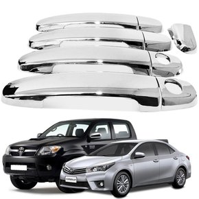 Kit Aplique de Maçaneta Cromado Hilux 2005 a 2015  Fielder Corolla 2003 a 2013 SHEKPARTS