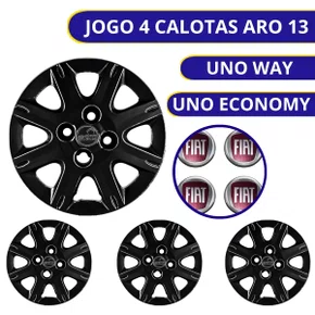 Jogo Calota Aro 13 Uno Way 1987 Até 2013 Preto Brilho