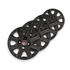 Jogo Calota Aro 13 Uno Way 1987 Até 2013 Preto Brilho