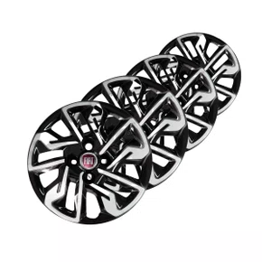 Jogo Calota Aro 14 Argo 2017 Até 2020 Prata e Preto 