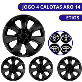 Jogo Calota Aro 14 Etios 2014 Preto 