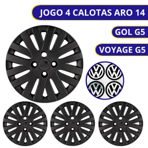 Jogo Calota Aro 14 Gol G5 2009 Preto Cubo Padrão