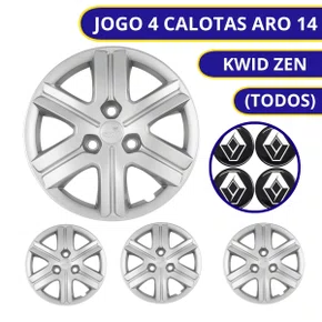 Jogo Calota Aro 14 Kwid Zen 2017 Até 2021 Cubo Padrão