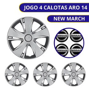 Jogo Calota Aro 14 Nissan New March 2015 Até 2018