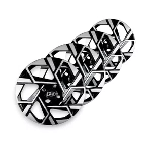 Jogo Calota Aro 15 HB20 2024 Preto e Prata Cubo Padrão