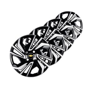 Jogo Calota Aro 15 Onix Hatch Plus Após 2023 Preto Prata