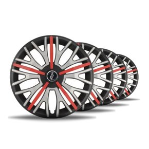 Jogo de Calotas Esportivas Aro 14 TRITON SPORT Black Silver Red ELITTE