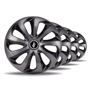 Jogo de Calotas Esportivas Aro 15 VELOX Graphite e Black ELITTE