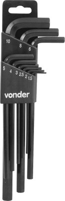 Jogo De Chave Allen 1,5mm A 10mm 9 Peças Longa Crv VONDER
