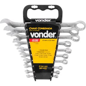 Jogo De Chave Combinada 06mm A 22mm 10 Peças Crv  VONDER