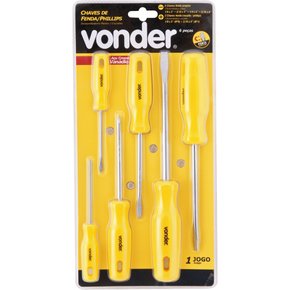 Jogo De Chave Fenda Phillips 06 Peças Crv VONDER