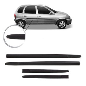 Jogo Friso Lateral Corsa Wind Classic 4 Portas 1994 a 2009 Preto Largo