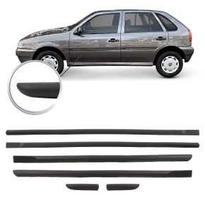 Jogo Friso Lateral Gol Parati Bola 1995 a 1999 4 Portas Preto