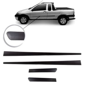 Jogo Friso Lateral Strada 2005 a 2012 Preto