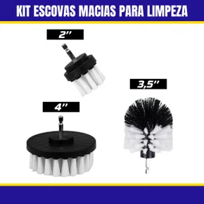 Kit 3 Escovas Macias De Limpeza Para Furadeira Parafusadeira ROTTA