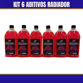 Kit 6un Protetivo Aditivo Radiador 1L Orgânico Rosa ORBI